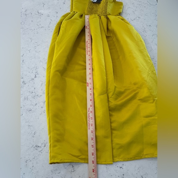 Future Collective Women's Sweetheart Bubble Satin Midi Dress Yellow XS NWT - Picture 12 of 12